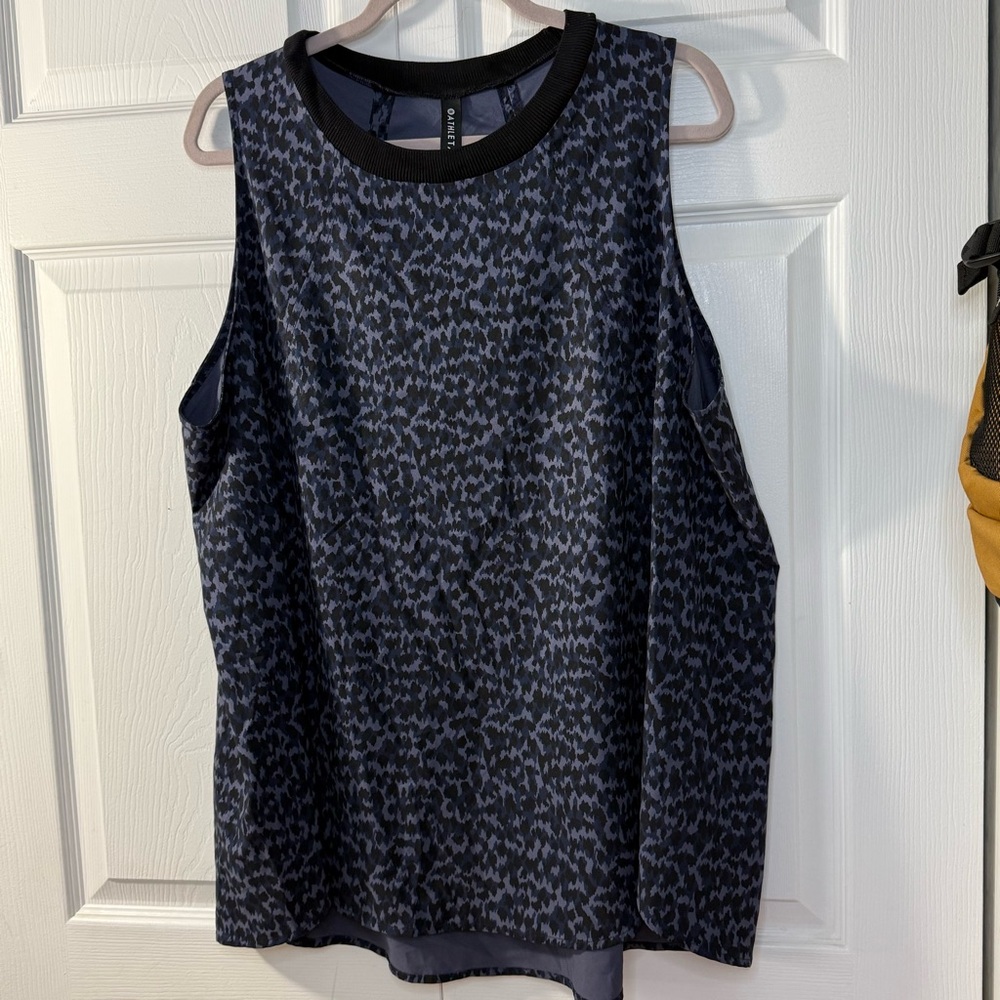 Athleta 3x blue black patterned Zephyr tank
